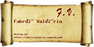 Fabró Valéria névjegykártya